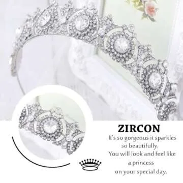 Jakawin Bride Silver Rhinestone Wedding Tiara