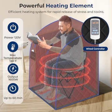 SereneLife Infrared Sauna Tent with Heated Foot Pad