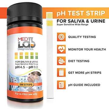 Med Lab pH Test Strips - Accurate Saliva & Urine Testing Kit