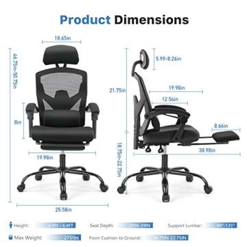 AFO Ergonomic High Back Office Chair with Lumbar Support