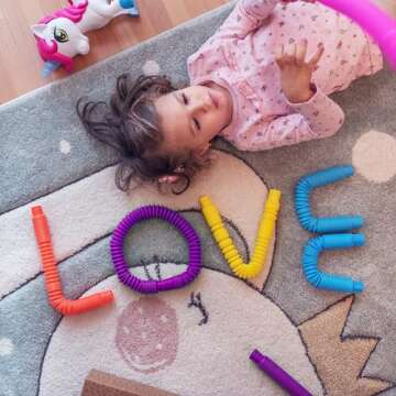 NUTTY TOYS 4 Large Sensory Toy Pop Tubes | Stocking Stuffers for Kids & Toddlers | Boost Creativity & Fine Motor Skills | Top ADHD & Autism Fidget 2024 | Best Preschool Boy & Girl Ideas