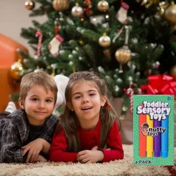 NUTTY TOYS 4 Large Sensory Toy Pop Tubes | Stocking Stuffers for Kids & Toddlers | Boost Creativity & Fine Motor Skills | Top ADHD & Autism Fidget 2024 | Best Preschool Boy & Girl Ideas