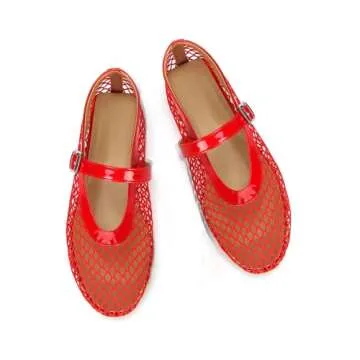 DOEYG Women's Mesh Ballet Flats Comfortable & Chic