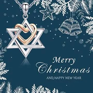 APOTIE Rose Gold Star of David Pendant Necklace - Elegant Faith Jewelry for Women