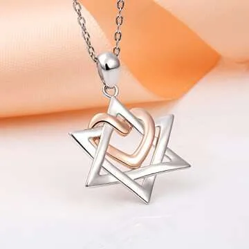 Elegant Rose Gold Star of David Necklace for Women