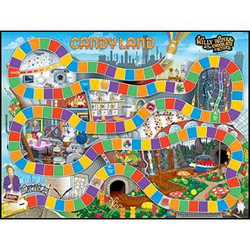 Candy Land Willy Wonka and the Chocolate Factory Board Game | Themed Candy Land Board Game | Artwork from the Willy Wonka Movie