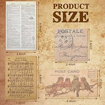 234 Pieces 4 Sets Vintage Scrapbook Paper Junk Journal Pages Collage Paper Ephemera Bundle Junk Jour...