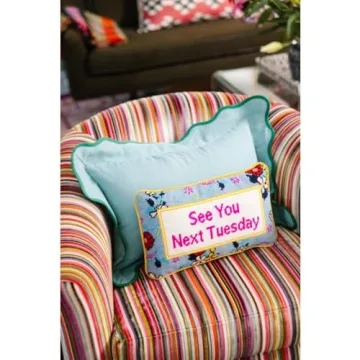 Handmade Needlepoint Decorative Throw Pillow - Stylish Accent