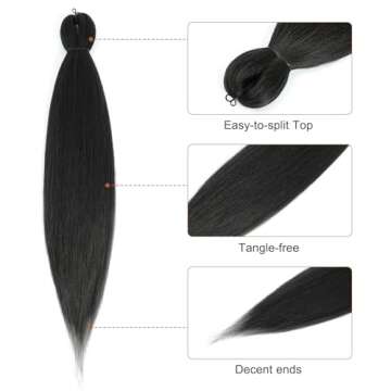 DIFUNEE Pre-stretched Braiding Hair - 16 Inch 8 Packs Dark Brown Short Braiding Hair For Twist or Bo...