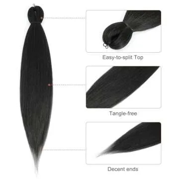 DIFUNEE Pre-stretched Braiding Hair - 16 Inch 8 Packs Dark Brown Short Braiding Hair For Twist or Bo...