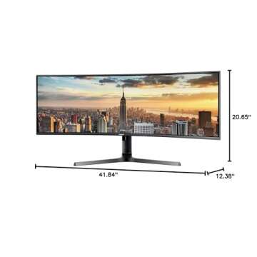 SAMSUNG CJ89 43" Curved UltraWide 3840 X 1200 Resolution 120Hz Monitor (LC43J890DKNXZA), Black