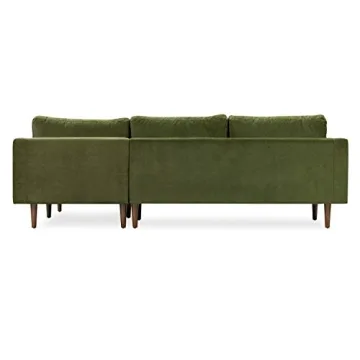 POLY & BARK Napa Right-Facing Sectional Sofa in Green Velvet
