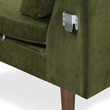 POLY & BARK Napa Right-Facing Sectional Sofa in Green Velvet