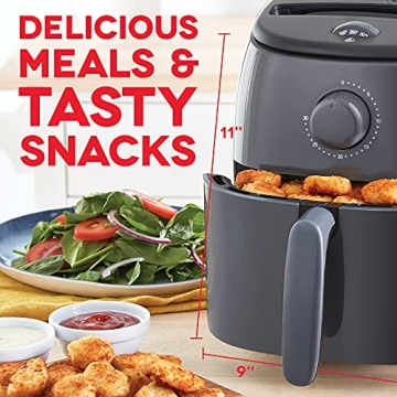 DASH Tasti-Crisp Electric Air Fryer 2.6 Qt Grey