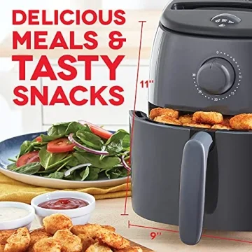 DASH Tasti-Crisp Electric Air Fryer 2.6 Qt Grey