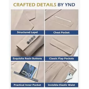 YND Men's Slim Fit 3 Piece Suit Set for Every Occasion
