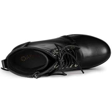 Allegra K Stylish Chunky High Heel Lace Up Boots