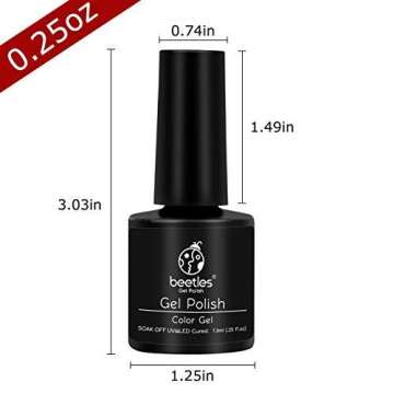 Beetles Glitter Series Gel Nail Polish Set, 6 Pcs Purple Gold Glitter Gel Polish Kit Orange Green Nail Gel Kit Art Design Sugar Skull Gift Box, Soak Off LED Gel Nail Lamp Cured, 7.3 ml Each Bottle