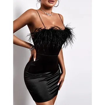 Elevate Your Look: WDIRARA Women's Feather Ruched Dress