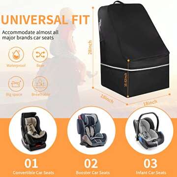 Looxii Car Seat Travel Bag for Air Travel - Padded Protection