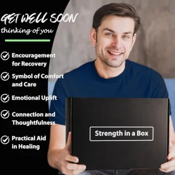 Get Well Soon Gifts for Men - Care Package for Men with Plush Blanket, Mug, Socks, and so on - Get Well Basket for Men Dad Friend After Surgery