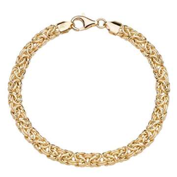 Miabella Italian 18K Gold Over 925 Sterling Silver Byzantine Bracelet for Women Handmade in Italy (L...