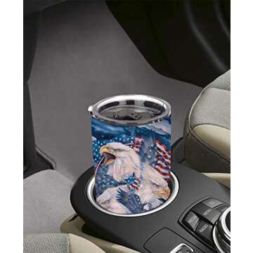 20oz Snow Bald Eagle Tumbler Cup With Lid, Stainless Steel Double Wall Vacuum Thermos Insulated Travel Coffee Mug(Snow Bald Eagle Tumbler) One Tumbler Cup