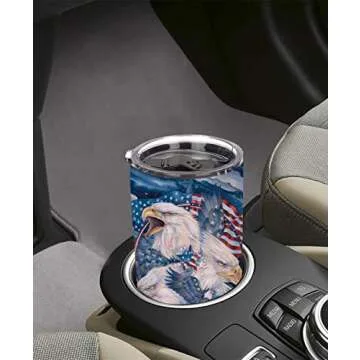 20oz Snow Bald Eagle Tumbler Cup With Lid, Stainless Steel Double Wall Vacuum Thermos Insulated Travel Coffee Mug(Snow Bald Eagle Tumbler) One Tumbler Cup
