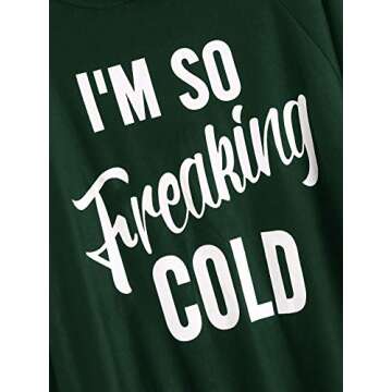 SweatyRocks Women's Hoodie Letter Print Long Sleeve Hooded Sweatshirt Pullover Top Green X-Large