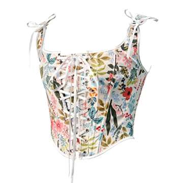 Women Vintage Floral Camisole with Elegant Embroidery