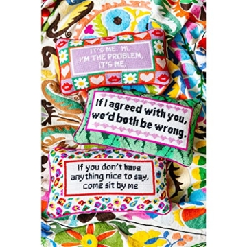 Handmade Needlepoint Throw Pillow Song Lyrics Decor