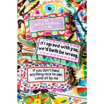 Handmade Needlepoint Throw Pillow Song Lyrics Decor