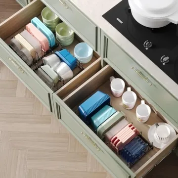 Expandable Food Container Lid Organizer for Kitchen Tidy