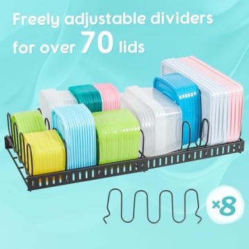 Expandable Food Container Lid Organizer for Kitchen Tidy