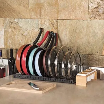 Expandable Food Container Lid Organizer for Kitchen Tidy