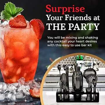 Highball & Chaser 13-Piece Cocktail Shaker Set for Home