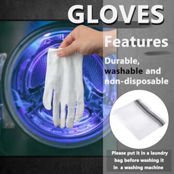 Zealor White Cotton Gloves - Multi-Use Hand Care Gloves