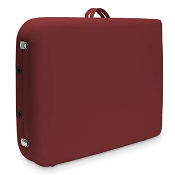 Saloniture Basic Portable Folding Massage Table - Burgundy