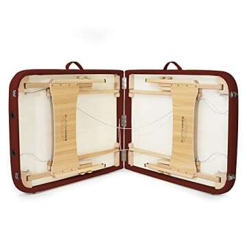 Saloniture Basic Portable Folding Massage Table - Burgundy