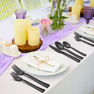 Herogo 40-Piece Matte Black Silverware Set for 8