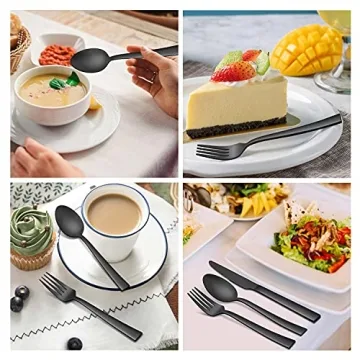 Herogo 40-Piece Matte Black Silverware Set for 8