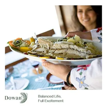 DOWAN 14" White Serving Platters Set of 2 for Entertaining