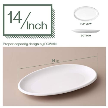 DOWAN 14" White Serving Platters Set of 2 for Entertaining