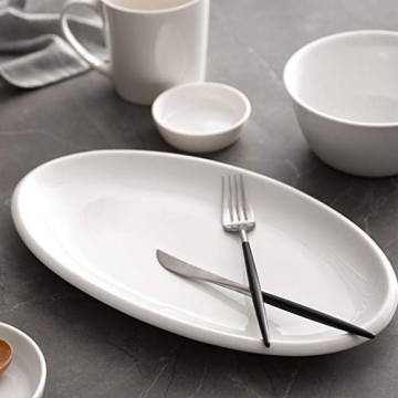 DOWAN 14" White Serving Platters Set of 2 for Entertaining