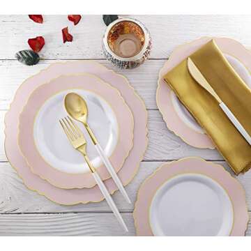Supernal 102pcs Gold Plastic Cutlery for Events