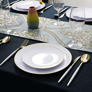 Supernal 102pcs Gold Plastic Cutlery for Events