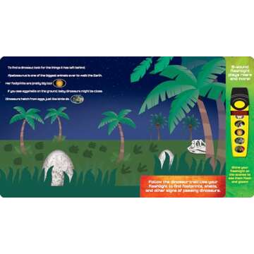Jurassic World Dinosaurs in the Dark Sound Book and Flashlight Toy Set PI Kids