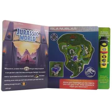 Jurassic World Dinosaurs in the Dark Sound Book and Flashlight Toy Set PI Kids