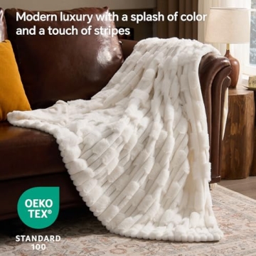 BEDELITE Super Soft Faux Fur Throw Blanket for Cozy Comfort