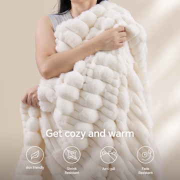 BEDELITE Super Soft Faux Fur Throw Blanket for Cozy Comfort